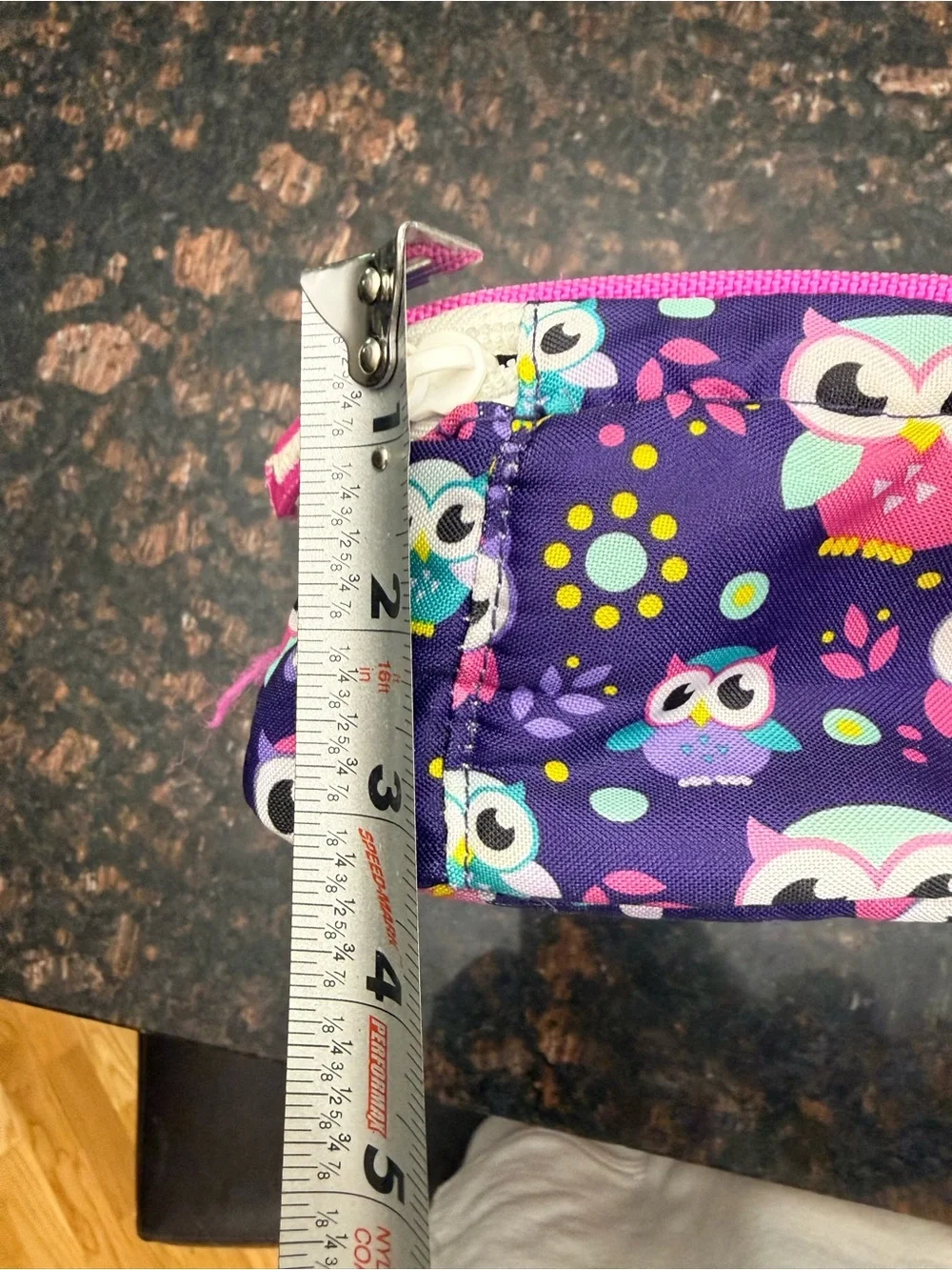 Cute Owl Print Lunch Bag - Purple & Pink